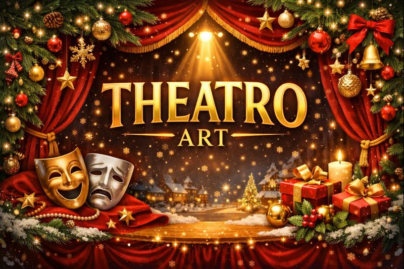 Скъпи приятели на театъра, Нека Коледната магия да озари сцената на вашия живот с светлина, радост и вдъхновение. Нека Новата година бъде изпълнена с нови роли, силни аплодисменти, смях, емоции и красиви истории – както на сцената, така и в ежедневието ви. Екипът на THEATRO ART ви желае здраве, щастие и незабравими срещи с изкуството, защото то прави света по-истински, по-цветен и по-човечен. Весела Коледа и Щастлива Нова година! Нека завесата се вдига само за най-доброто!